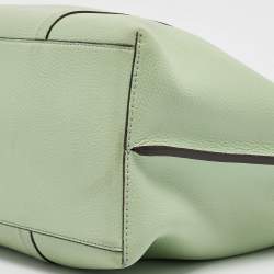 Pre Owned Tory Burch Green/Brown Leather Perry Shopper Tote