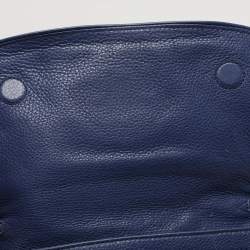 Pre Owned Tory Burch Blue Leather Britten Shoulder Bag