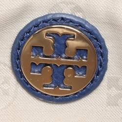 Pre Owned Tory Burch Blue Leather Britten Shoulder Bag