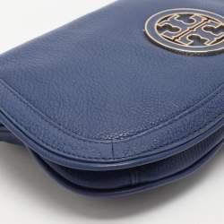 Pre Owned Tory Burch Blue Leather Britten Shoulder Bag