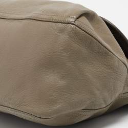 Pre Owned Tory Burch Grey/Brown Leather Maisley Flap Hobo