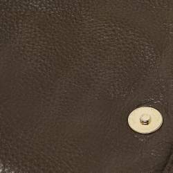 Pre Owned Tory Burch Grey/Brown Leather Maisley Flap Hobo
