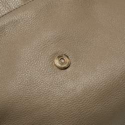 Pre Owned Tory Burch Grey/Brown Leather Maisley Flap Hobo