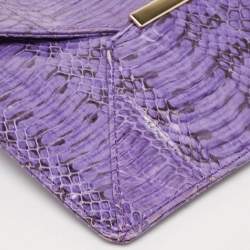 Tory Burch Purple Python Mya Clutch
