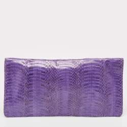 Tory Burch Purple Python Mya Clutch