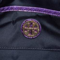 Tory Burch Purple Python Mya Clutch