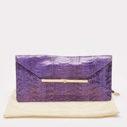 Tory Burch Purple Python Mya Clutch