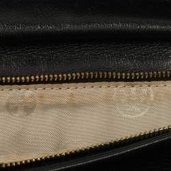 Pre Owned Tory Burch Black Leather Reva Flap Shoulder Bag