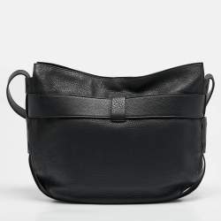 Tory Burch Black Leather Gemini Belted Shoulder Bag