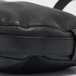 Tory Burch Black Leather Gemini Belted Shoulder Bag
