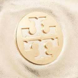 Pre Owned Tory Burch Gold Leather Reva Chain Clutch