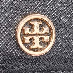 Tory Burch Black Leather Walker Zip Card Holder