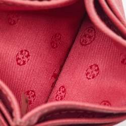 Tory Burch Pink Leather Emerson Card Holder