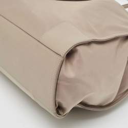 Pre Owned Tory Burch Beige Nylon and Leather Large Ella Tote