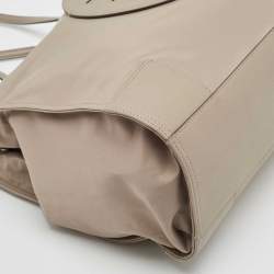 Pre Owned Tory Burch Beige Nylon and Leather Large Ella Tote