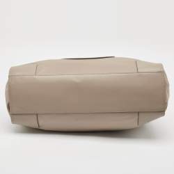 Pre Owned Tory Burch Beige Nylon and Leather Large Ella Tote