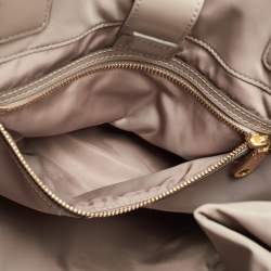 Pre Owned Tory Burch Beige Nylon and Leather Large Ella Tote