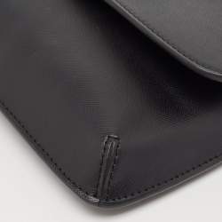 Pre Owned Tory Burch Black Leather Slim Diana Flap Clutch