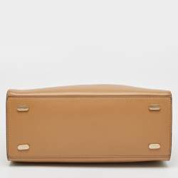 Pre Owned Tory Burch Brown Leather Lee Radziwill Double Bag