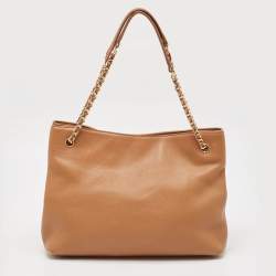 Pre Owned Tory Burch Brown Leather Britten Slouchy Tote