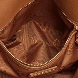 Pre Owned Tory Burch Brown Leather Britten Slouchy Tote