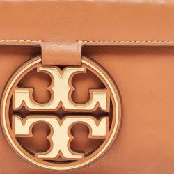 Tory Burch Brown Leather Miller Clutch