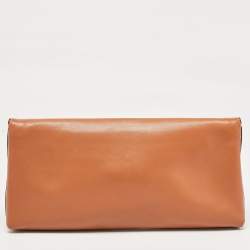 Tory Burch Brown Leather Miller Clutch
