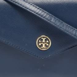 Tory Burch Navy Blue Leather Robinson Envelope Crossbody Bag