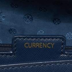 Tory Burch Navy Blue Leather Robinson Envelope Crossbody Bag