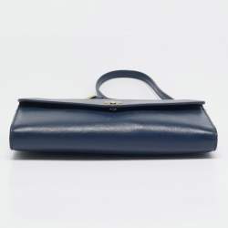 Tory Burch Navy Blue Leather Robinson Envelope Crossbody Bag
