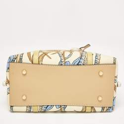 Pre Owned Tory Burch Multicolor Printed Canvas Small Triple Compartment Perry Tote