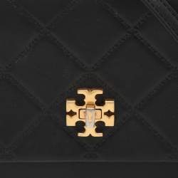 Tory Burch Black Leather Georgia Turn-Lock Crossbody Bag