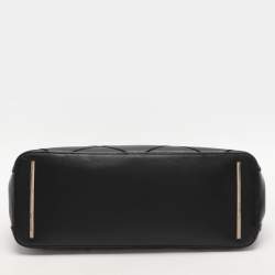 Pre Owned Tory Burch Black Wild Stitch Leather Robinson Double Zip Tote