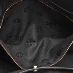 Pre Owned Tory Burch Black Wild Stitch Leather Robinson Double Zip Tote