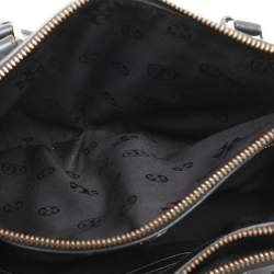 Pre Owned Tory Burch Black Wild Stitch Leather Robinson Double Zip Tote