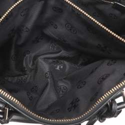 Pre Owned Tory Burch Black Wild Stitch Leather Robinson Double Zip Tote