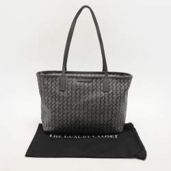 Pre Owned Tory Burch Grey Coated Canvas Ever Ready Tote