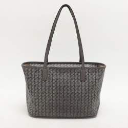 Pre Owned Tory Burch Grey Coated Canvas Ever Ready Tote