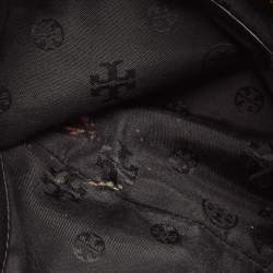 Tory Burch Black Braided Leather Marion Flap Shoulder Bag