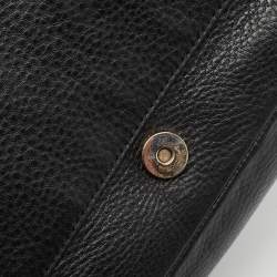 Tory Burch Black Braided Leather Marion Flap Shoulder Bag