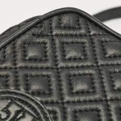 Tory Burch Black Quilted Leather Marion Crossbody Bag