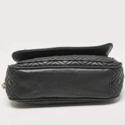 Tory Burch Black Quilted Leather Marion Crossbody Bag