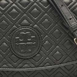Tory Burch Black Quilted Leather Marion Crossbody Bag