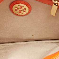 Tory Burch Orange Patent Leather Envelope Clutch