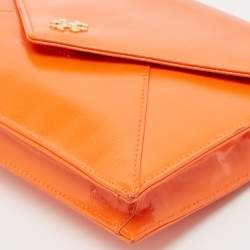 Tory Burch Orange Patent Leather Envelope Clutch