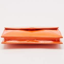 Tory Burch Orange Patent Leather Envelope Clutch