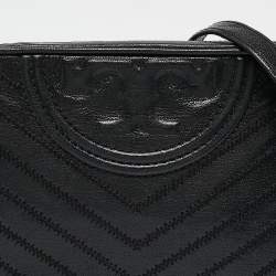 Tory Burch Black Quilted Leather Alexa Camera Crossbody Bag