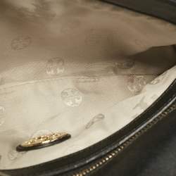 Tory Burch Black Leather Reva Logo Crossbody Bag