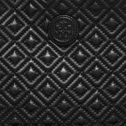 Pre Owned Tory Burch Black Quilted Leather Marion Tote
