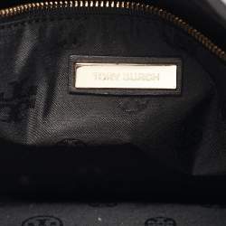 Pre Owned Tory Burch Black Quilted Leather Marion Tote